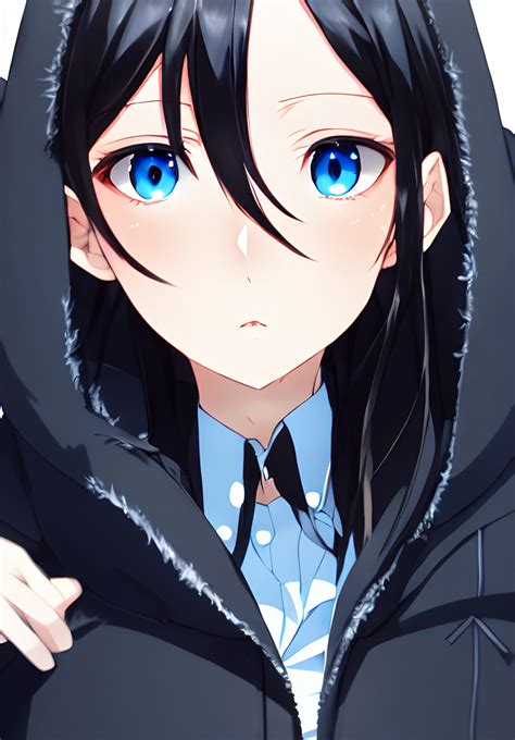 anime woman with black hair|More.